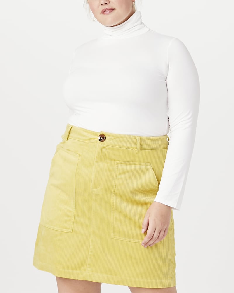 Becca Plus Size Corduroy Mini Skirt Yellow